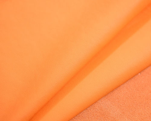 Rindsleder Nappa leucht-orange 1 mm Lederreste Lederstücke #w026