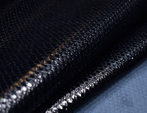 Taschenleder Kalbsleder Jachal Schlangen-Optik schwarz 0,8-1,0 mm #4607
