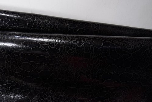 Taschenleder Schildkrötenleder Optik "Carbone" kohle-braun 1,0-1,2 mm Leder #70005