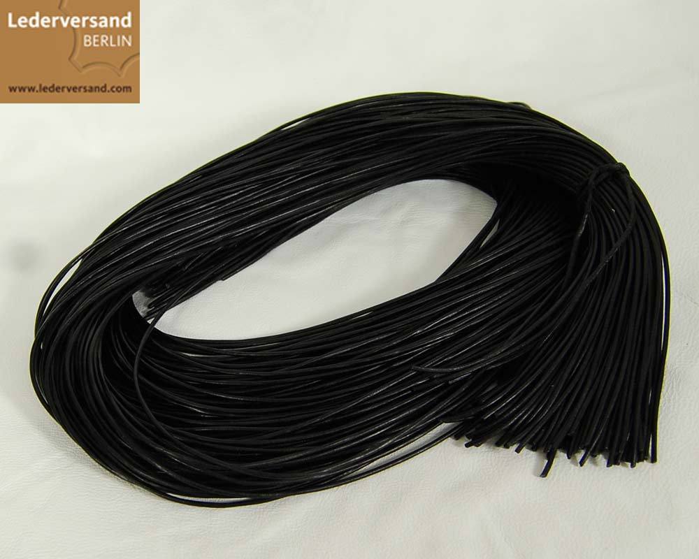 2 x 1  Meter Lederband     Rind Lederbänder     schwarz   1 mm 