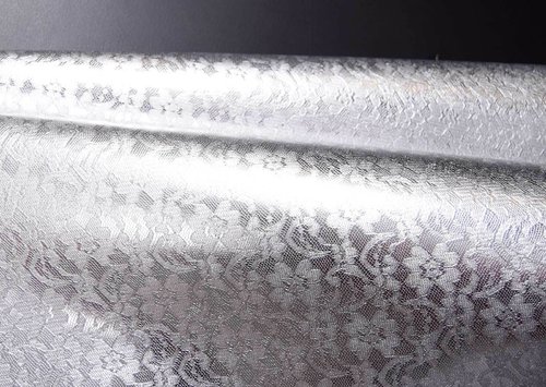 Ital. Taschenleder "Flowery" Silber metallic 0,9-1,1 mm Lederhaut Leder #4783
