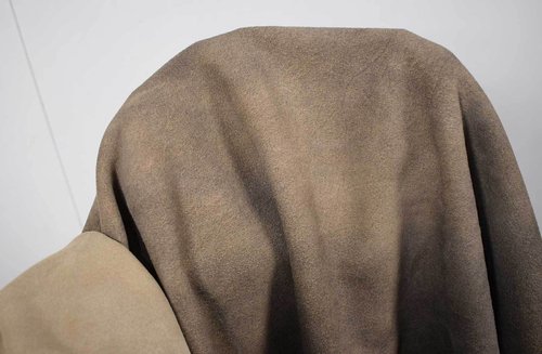 Ziegenleder Velours "Dirty Bill" grau-beige Antik 0,8-1,0 mm Ziegenvelours Used-Look-Leder #ts03