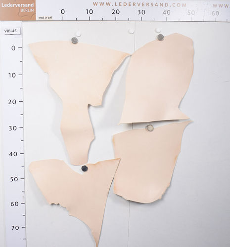 4 Stücke Blankleder natur-braun naturell 2,0-2,5 mm Reststücke Lederstück punzierbar #vib4s