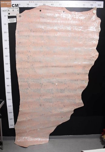 Ital. Taschenleder "Princessa" Kroko-Optik silber-metallic alt-rosa 0,7-0,9 mm Einzelstück #44767
