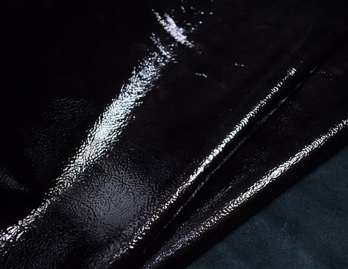 Taschenleder Lackleder "Taipei" soft lava-schwarz 1,0-1,2 mm #4536