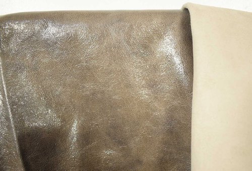 Ziegenleder glatt Taschenleder "Giglio" makara (grau-braun) 0,9-1,1 mm Lederhaut #n905