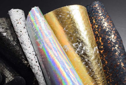 Echtes Fischleder Lachs versch. Farben Metallic- und Perlglanz-Optik Einzelstücke 0,4-0,6 mm #fm04