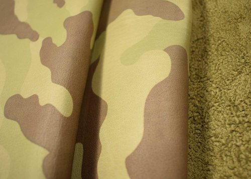 Lammleder Camouflage soft grün-beige-braun glatt 0,6-0,8 mm #n821