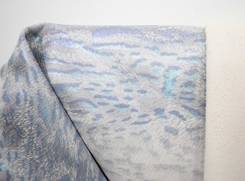Taschenleder "Zebra Mare" soft Kalbsleder silber-blau 1,2-1,4 mm #tk09