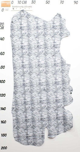 Taschenleder Kalbsleder "Zebra" grau-weiß 1,2-1,4 mm Einzelstück #29017