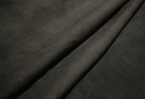 Lammleder Nubuk soft matt-schwarz 0,5-0,7 mm #l248