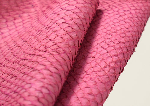 Echtes Lachs Fischleder naturell pink 0,5-0,6 mm #f214