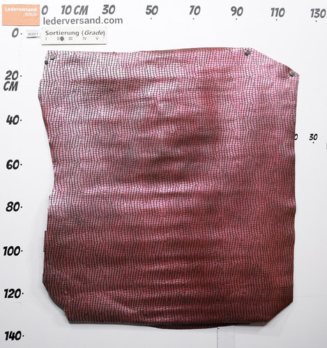 Taschenleder Kalbsleder Kroko-Optik Strada fiamma pink 0,9-1,1 mm Einzelstück #jk001