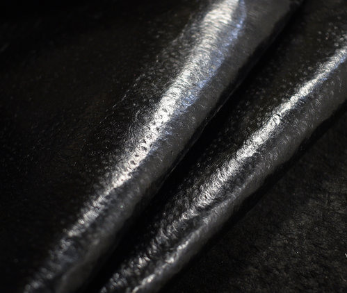 Echtes Steinbeißer Fischleder shiny black (schwarz) 0,5-0,7 mm #f451