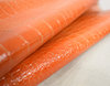 Taschenleder Gürtelleder Kroko-Optik "Elisa" shiny-orange 1,4-1,8 mm #tw13