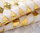 Taschenleder Schlangenleder Patchwork-Bogen gold-weiß 0,5-0,7 mm Einzelstück #spw16