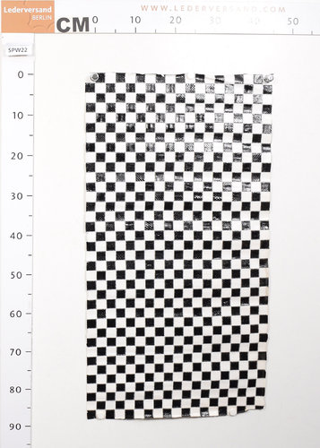 Taschenleder Schlangenleder Patchwork-Bogen Schachbrett schwarz-weiß 0,5-0,7 mm Einzelstück #spw22