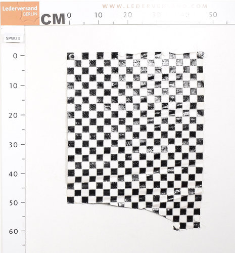 Taschenleder Schlangenleder Patchwork-Bogen Schachbrett schwarz-weiß 0,5-0,7 mm Einzelstück #spw23