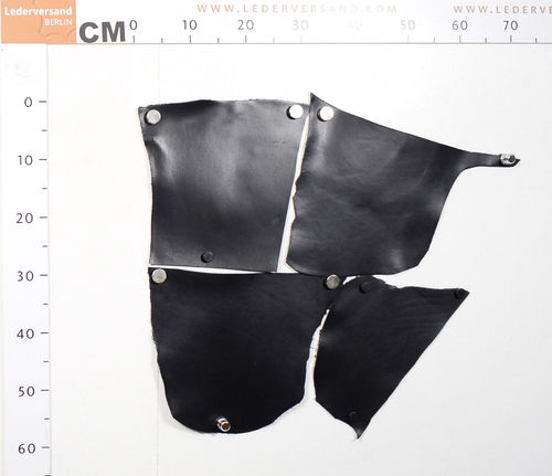 4 Stücke Blankleder schwarz 2,0-2,5 mm Reststücke Lederstück #vis4s