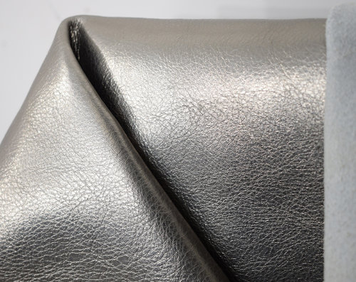 Taschenleder Kalbsleder Nadja platin metallic 1,3-1,5 mm Leder #tn37