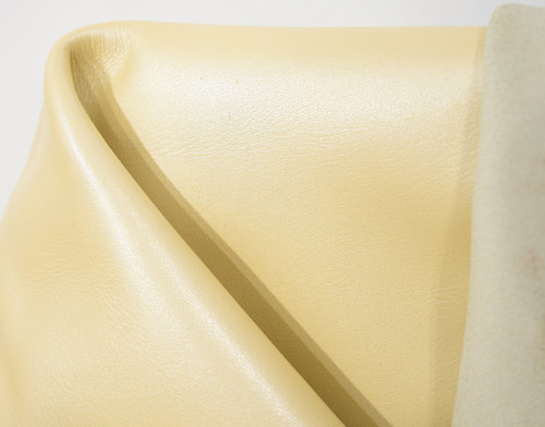 Taschenleder Kalbsleder Natascha Perlmutt crema-gelb 1,0-1,2 mm Leder #tn41