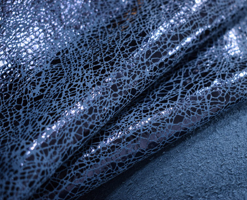 Taschenleder Crackle Royal Kalbsleder blau 0,8-1,0 mm #tk78