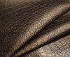 Taschenleder Kroko-Optik Perla Dundee double-face bronze metallic 0,8-1,0 mm #jx08