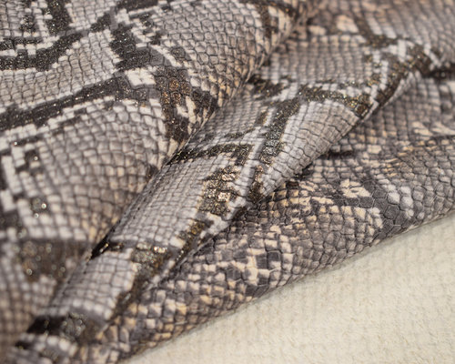 Taschenleder Schlangen-Optik Mocambo beige Perlmutt-Effekt 0,9-1,1 mm #tk49