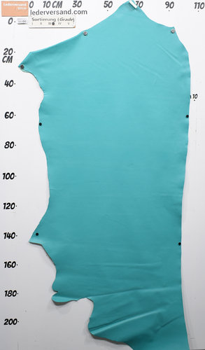 Rindsleder Taschenleder Schuhleder türkis-grün 1,2-1,4 mm Einzelstück #32100