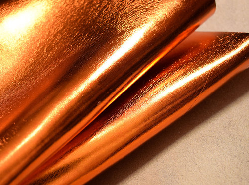Taschenleder Metallic Rindsleder orange 1,1-1,3/1,4-1,6 mm #rr55