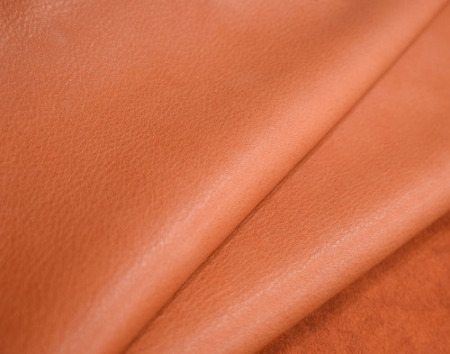 Taschenleder Kalbsleder "Jasna" naturell orange 1,0-1,2 mm Bastelleder softgriff #mt38