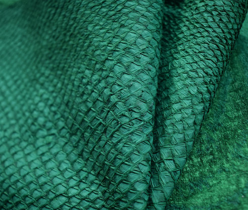 Echtes Lachs Fischleder naturell grün 0,5-0,7 mm #f251