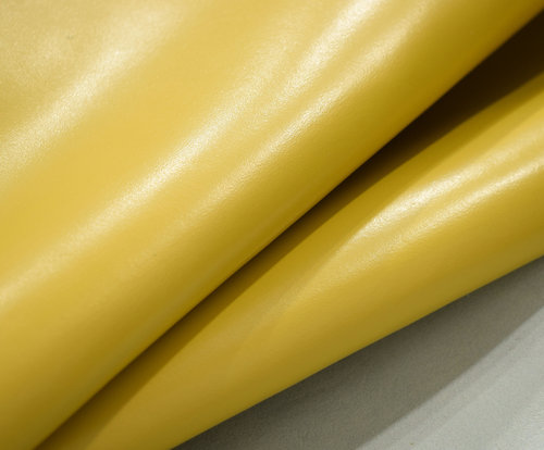 *Sonderposten* Taschenleder Gürtelleder Spaltleder Bastelleder glatt gelb 1,2-1,4 mm #tz52