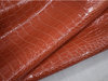 Taschenleder Kalbsleder Kroko-Optik-Prägung orange-braun 1,4-1,8 mm #tz41
