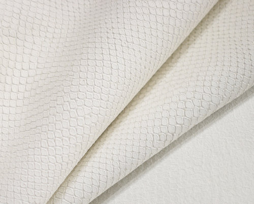 Kalbsleder Nubuk "Sailor Nature" Schlangen-Optik off-white weiß 0,7-0,9 mm Taschenleder #gk29
