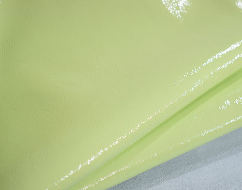 Kalbsleder Lackleder "Nappalack" lemon-grün 1,0-1,2 mm Taschenleder Restposten #gk41