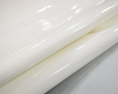 Taschenleder Kalbsleder Lackleder classic weiß 1,0-1,2 mm #rc2038