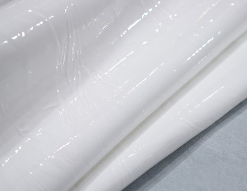 Lammleder Lackleder "Bardot" bianco (weiß) 0,5-0,6 mm Taschenleder #gk34