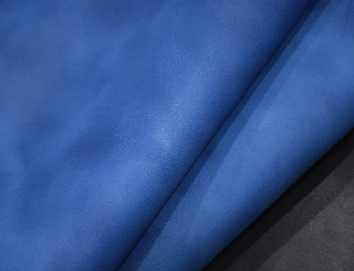 Sattlerleder Gürtelleder dickes Rindsleder glatt blau 2,6-3,0 mm #mc32