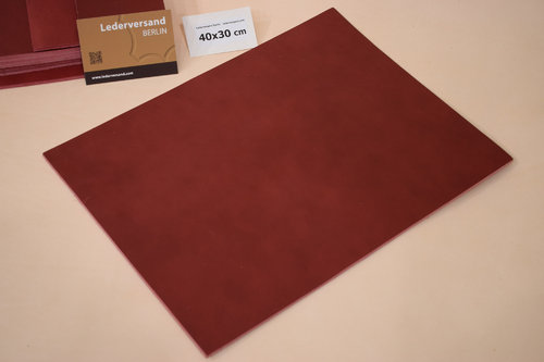 Blankleder Dosset oxblood-rot 3,6-4,0 mm gestanzte Stücke pflanzliche Gerbung #doxS